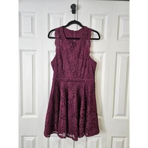 City Triangles Lace Magenta Size 15 Dress Short